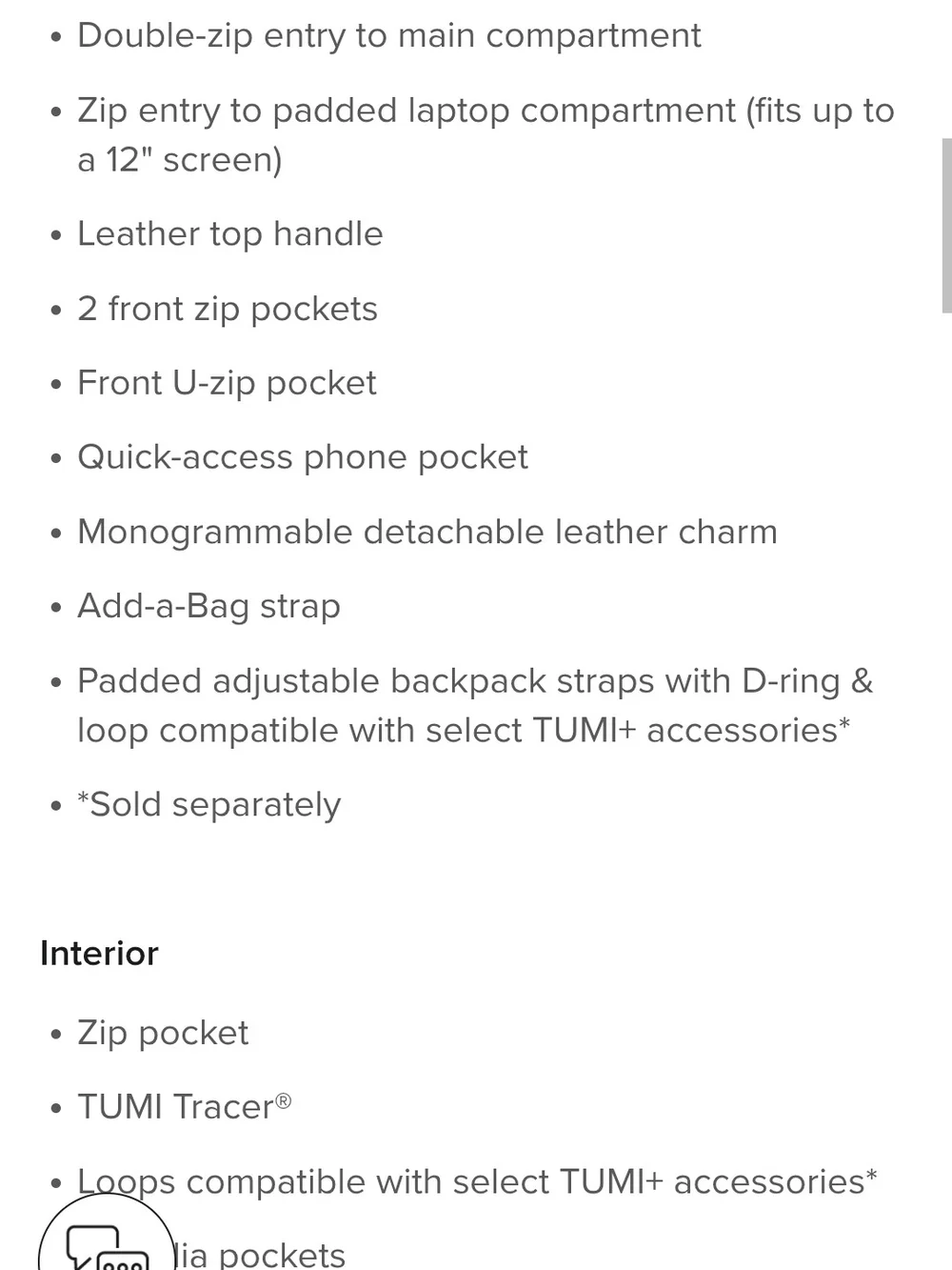 Tumi Black Nylon Women's Everyday Backpack